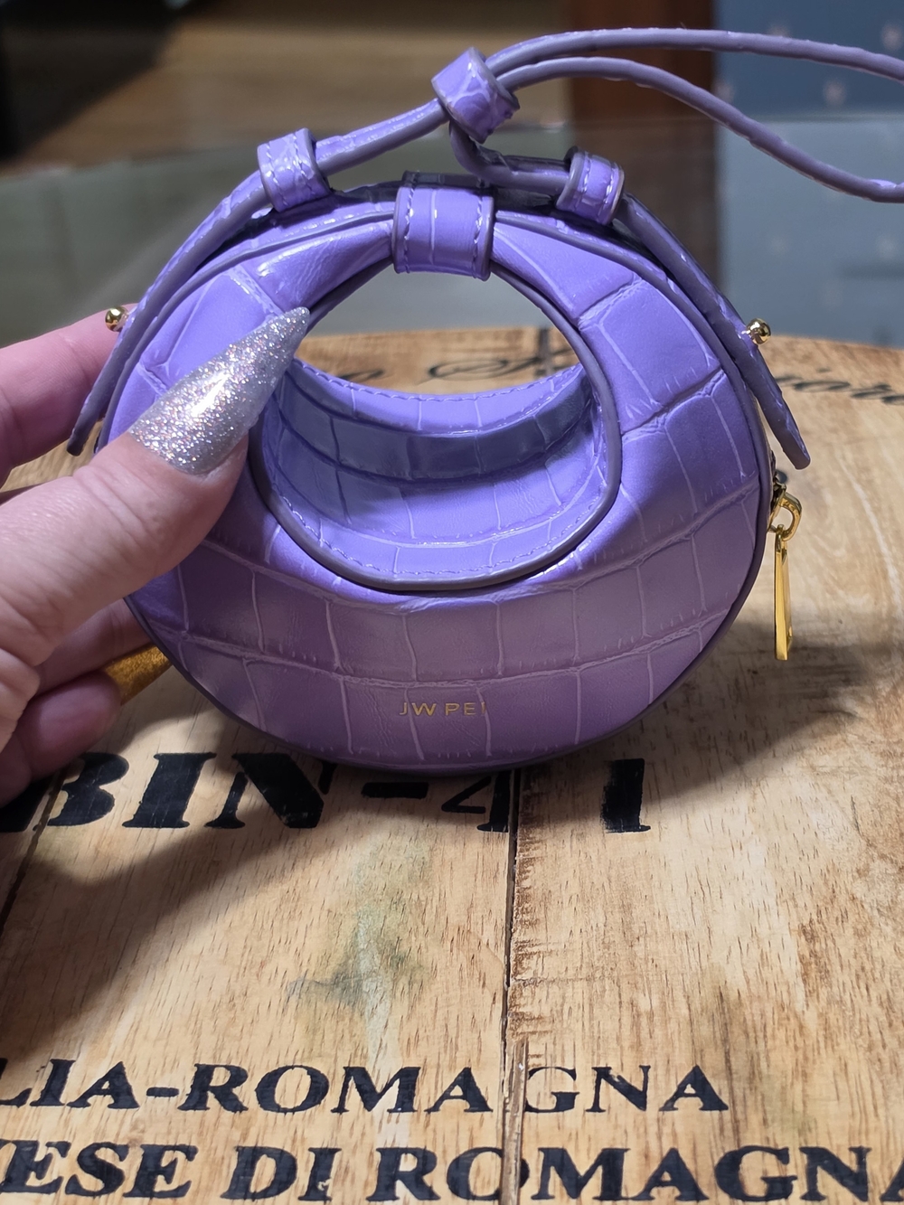 JW PEI Lilac Crescent Mini Bag